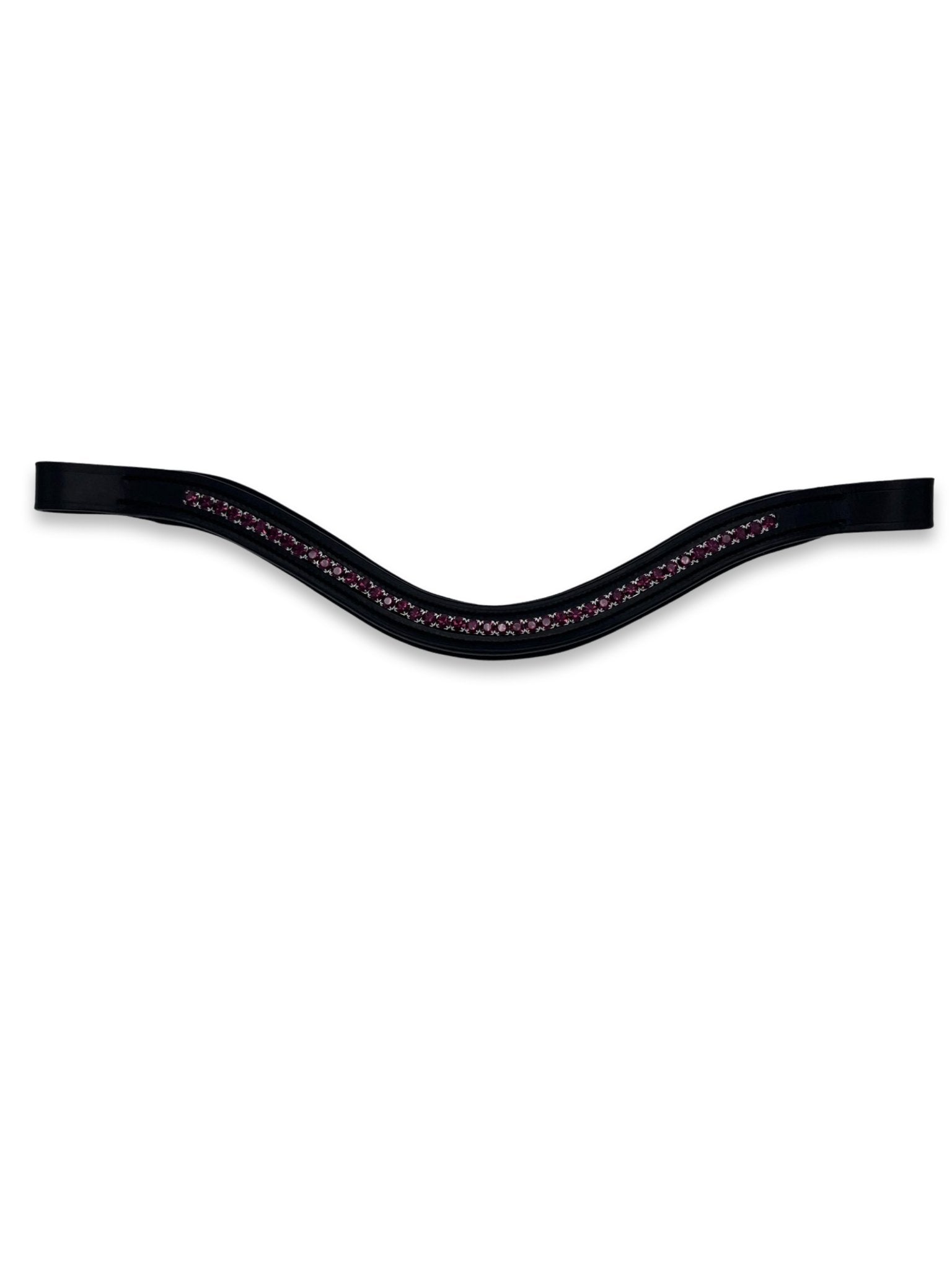 Plum Crystal Padded Browband, from The Urbany. Elevate your horse's style with sparkling crystals and comfort.