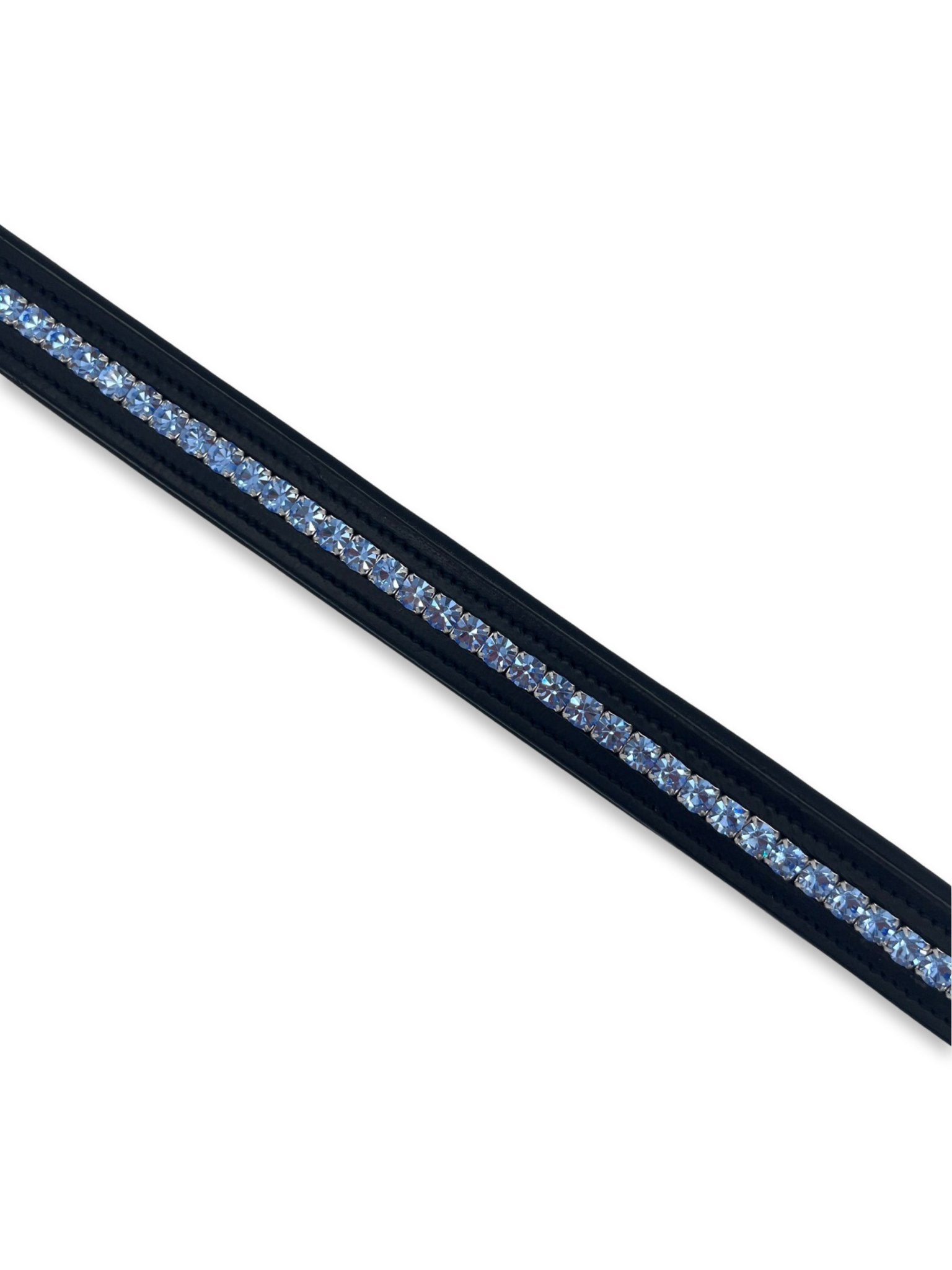 Ice Blue Crystal Padded Browband, from The Urbany. Elevate your horse's style with sparkling crystals and comfort.