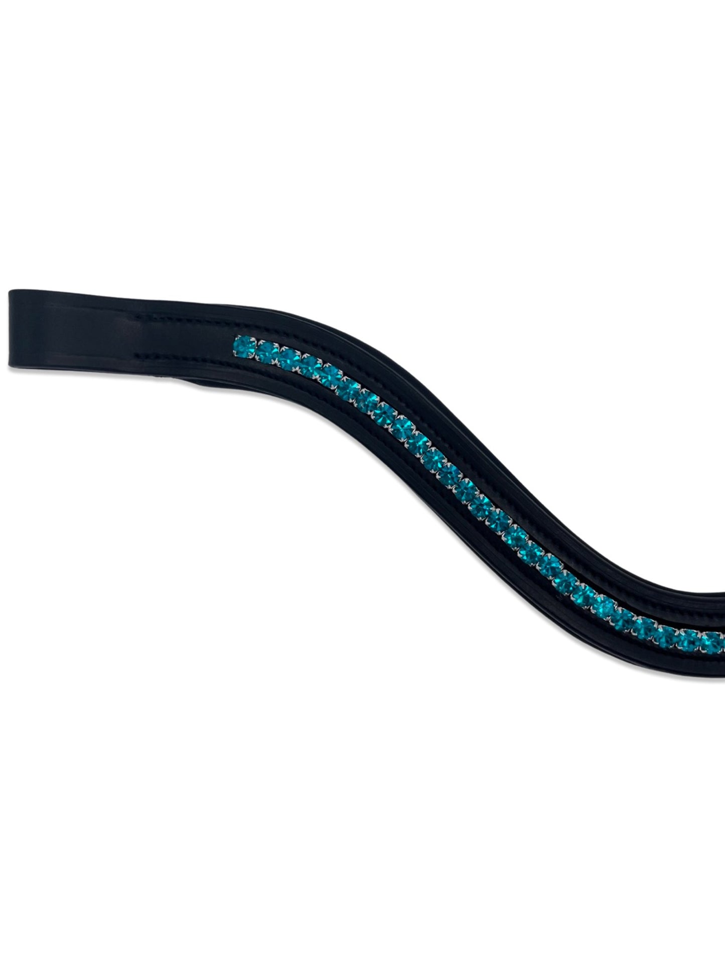 Peacock Crystal Padded Browband, from The Urbany. Elevate your horse's style with sparkling crystals and comfort.