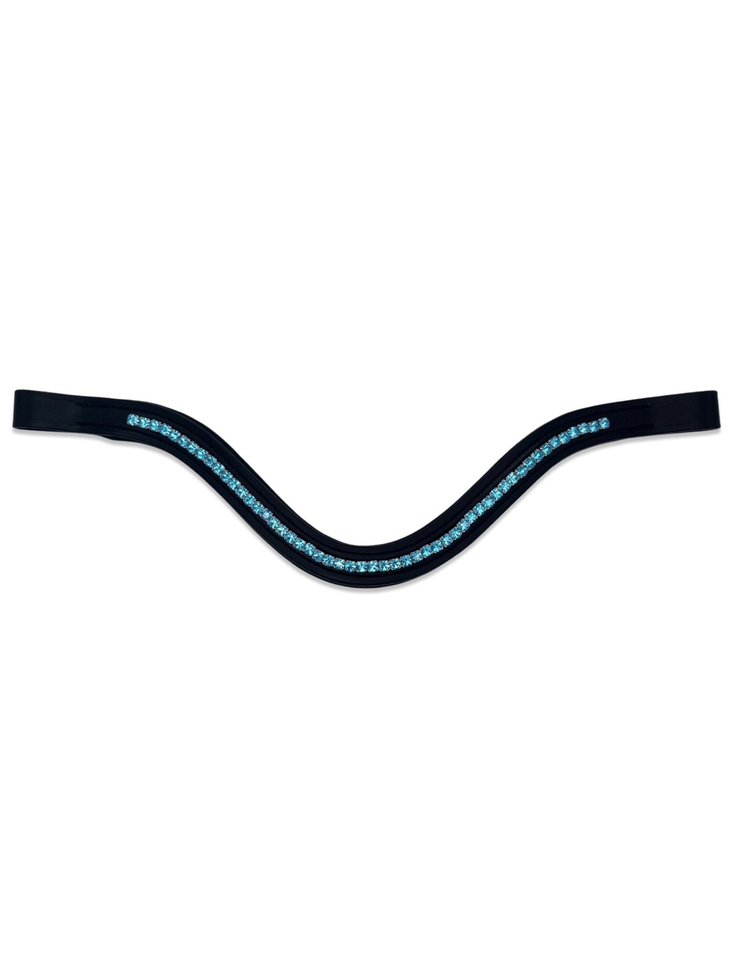 Azure Crystal Padded Browband, from The Urbany. Elevate your horse's style with sparkling crystals and comfort.