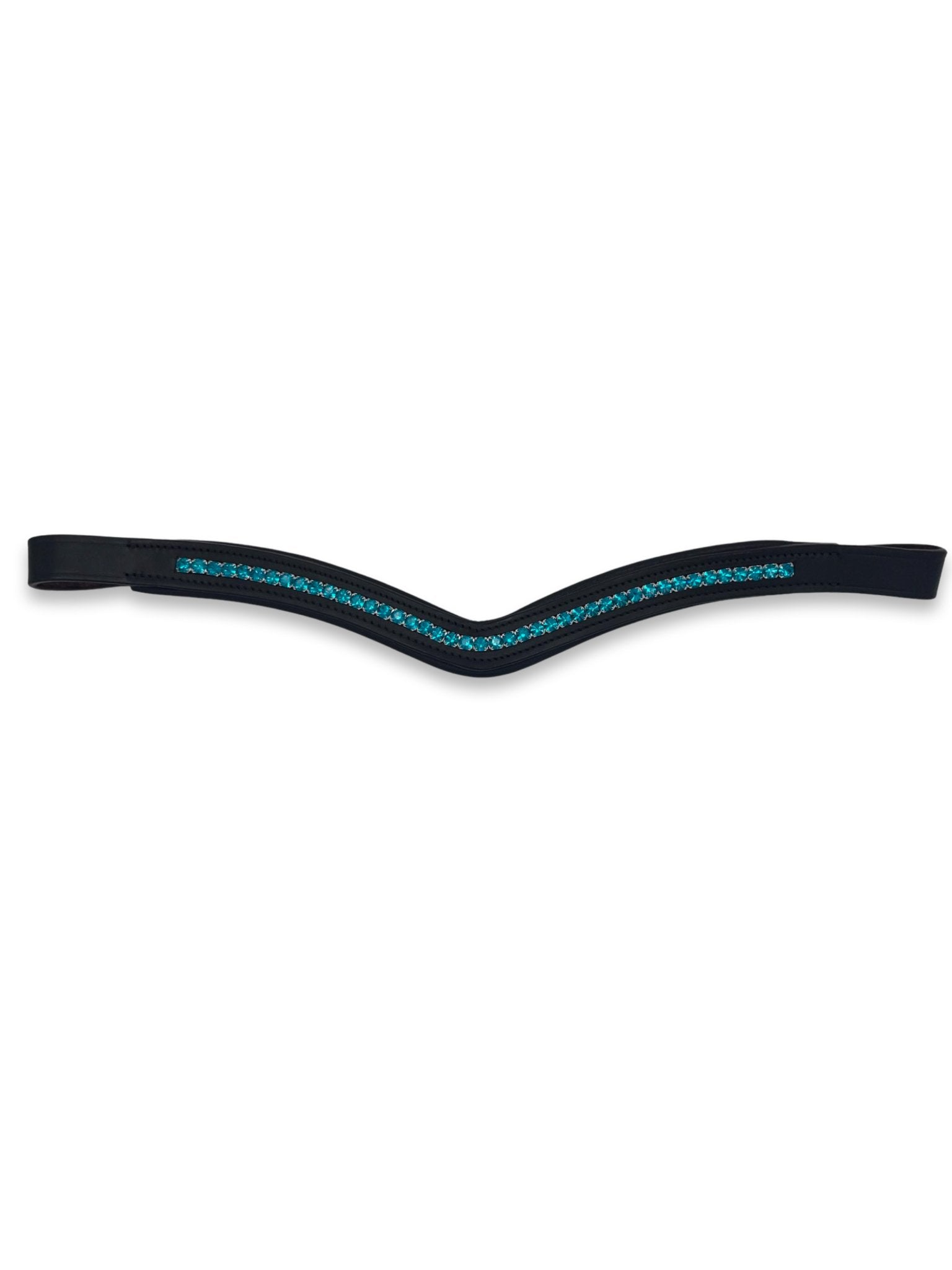 Peacock Crystal Padded Browband, from The Urbany. Elevate your horse's style with sparkling crystals and comfort.