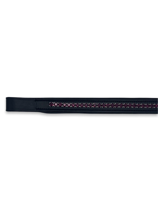 Plum Crystal Padded Browband, from The Urbany. Elevate your horse's style with sparkling crystals and comfort.