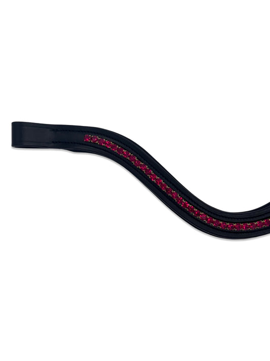 Ruby Crystal Padded Browband, from The Urbany. Elevate your horse's style with sparkling crystals and comfort.