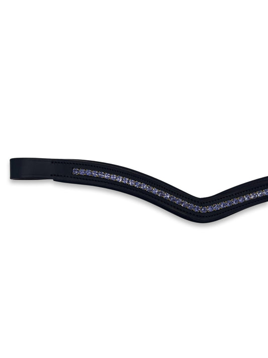 Purple Crystal Padded Browband, from The Urbany. Elevate your horse's style with sparkling crystals and comfort.