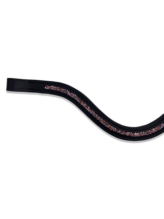 Crushed Light Pink Crystal Padded Browband, from The Urbany. Elevate your horse's style with sparkling crystals and comfort.