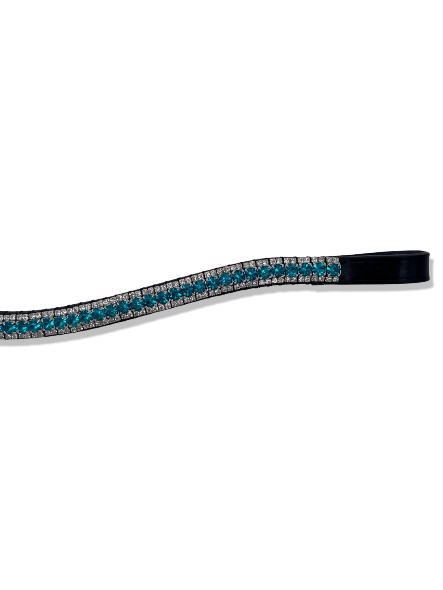 Peacock 3 Row Crystal Browband, from The Urbany. Elevate your horse's style with sparkling crystals and comfort.