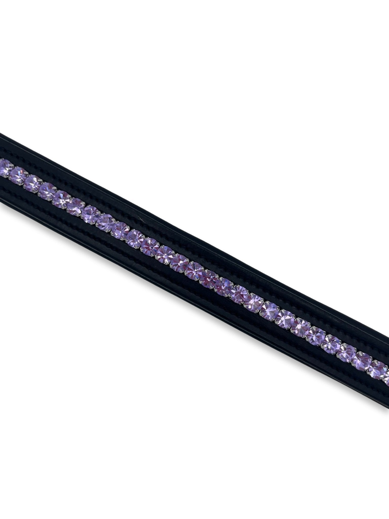 Lilac Crystal Padded Browband, from The Urbany. Elevate your horse's style with sparkling crystals and comfort.