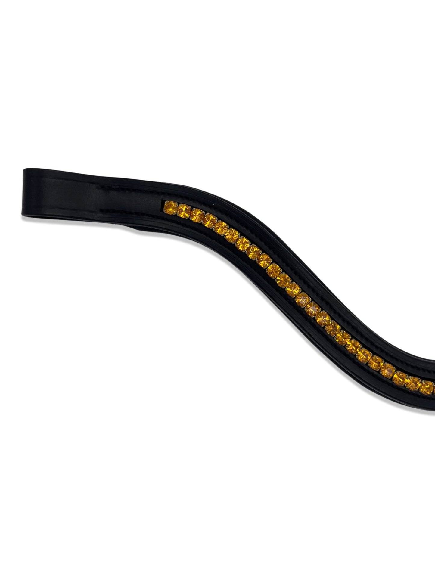 Orange Crystal Padded Browband, from The Urbany. Elevate your horse's style with sparkling crystals and comfort.